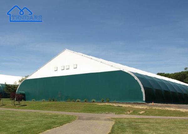 Industrial PVC Cover Outdoor Curve Tents Aluminum Frame Strong Structure For Storage Wedding Party
