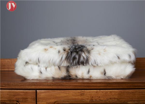 Midweight Plush Faux Fur Blanket Machine Wash Dry Snow Leopard Lynx Exotic