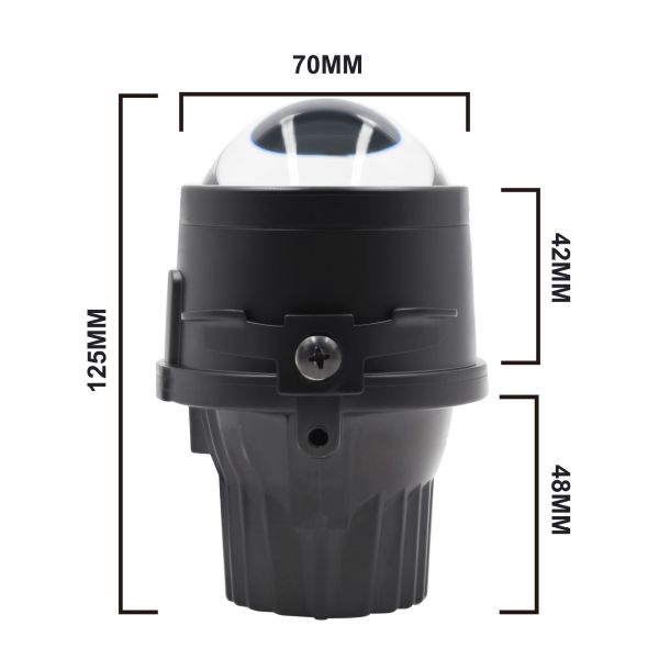 2.5 Inch LED Fog Projector Lamp 45W Focused Output 6000K Universal Use