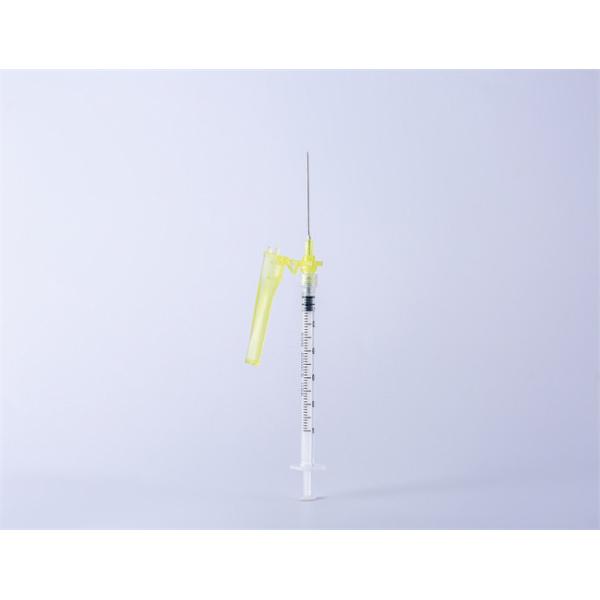Sterile Medical Disposable Safety Syringe With Safety Needle 16G-30G FDA51K