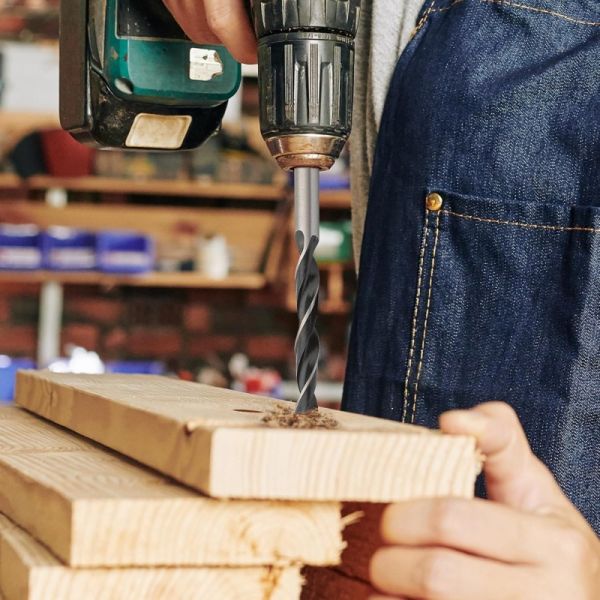 8-Piece Brad Point Wood Drill Bit Set | Precision Center Spur & Dual Cutting Spurs | High Carbon Steel Straight Shank Wood Boring Kit for Zero-Splinter Drilling