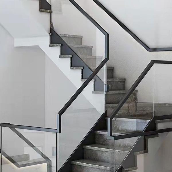 Золотой стеклянный алюминиевый профиль для отпечатка пальцев гнезда для платы поручня раздела лестниц анти-