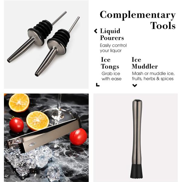 Classic Design 11-Piece Bartender Kit Cocktail Smoker Set 750ml/600ml for Manufacture