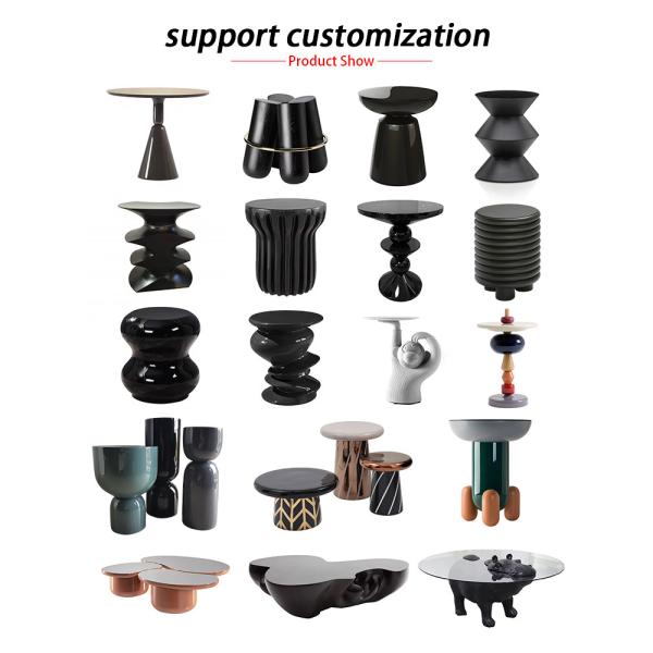 Mesa de café de fibra de vidrio blanco al por mayor personalizada para hotel clubhouse