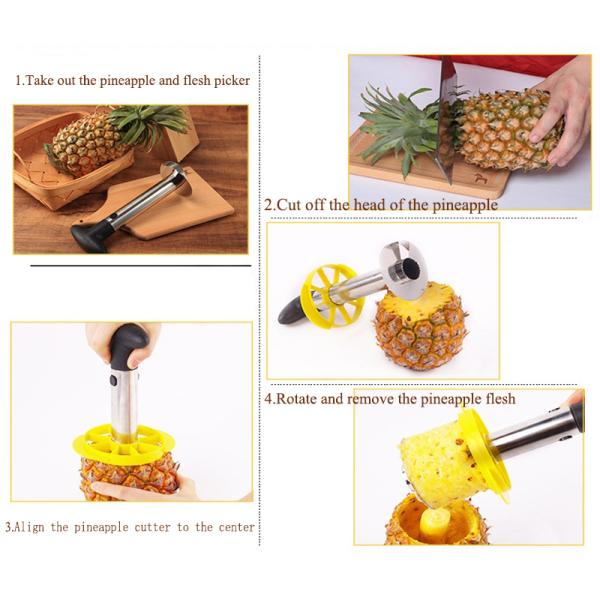 Black Manual Stainless Steel Fruit Slicer with Sharp Blade and Detachable Handle