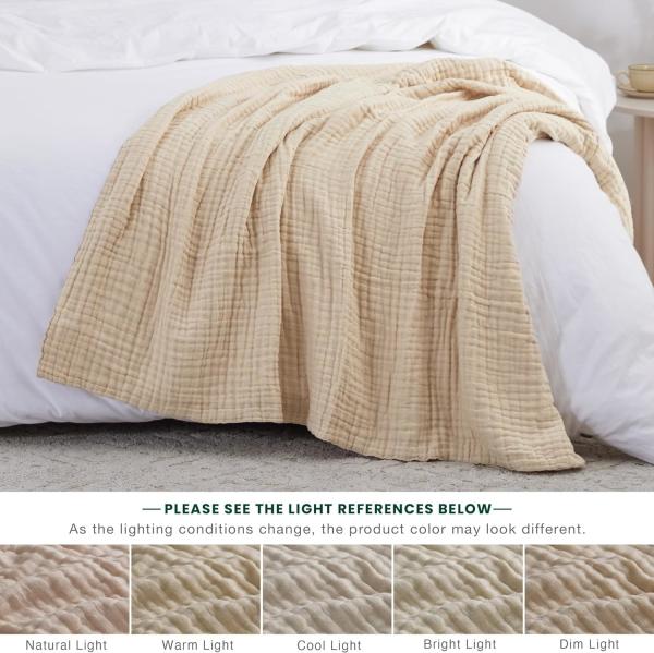 6 Layer Gauze Cotton Blanket 59*78 Inches Skin Friendly With Gentle Fabric