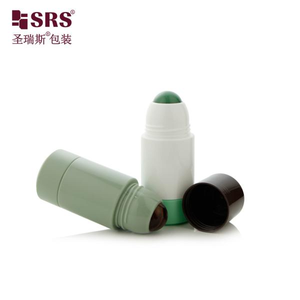 RPPE 50ml 75ml Printed Black Refillable Roll On Bottle For Deodorant Liquid