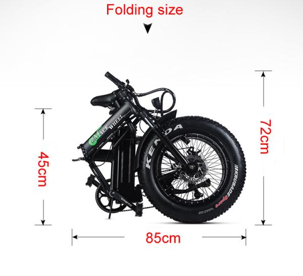 48V 20 Fat tire Ebike with Foldable Design and One Seat Capacity Range per Power 31-60 km