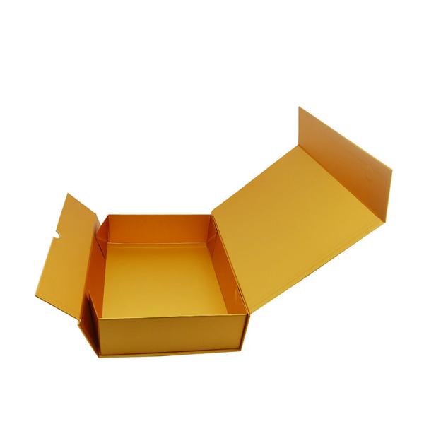 Luxury Foldable Gold Hard Cardboard Gift Boxes Custom Logo