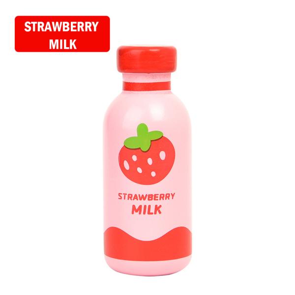 Wooden Milk Set Kitchen For Girl Boy Montessori Educational Food Toys