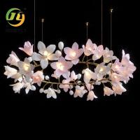 Flor de lujo modificada para requisitos particulares Art Ceramic Modern Project Chandelier para el pasillo de la boda del hotel