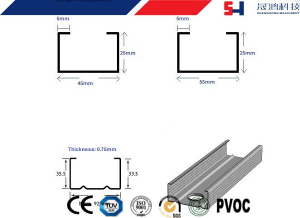 Structural Steel Lip Channel / Purlin Roll Forming Machine Automatic Easy Operation