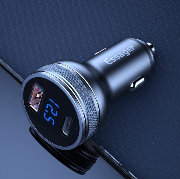 Display LCD USB C PD Car Phone Charger PD QC3.0 Cargador rápido de 36 W