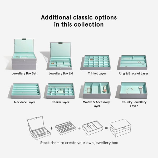 Green Velvet Leather Jewelry Boxes Earring Organizer Rectangular Shape Luxury Design