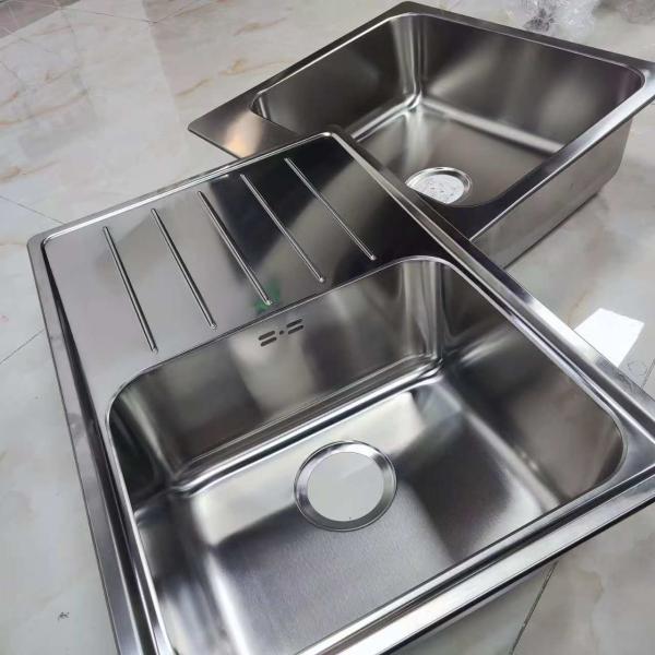 304 Stainless Steel Stretched Kitchen Sink Set Customizable Size