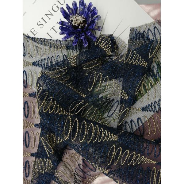 Yard Embroidered Lace Geometric Mesh Fabric For Girls Dresses