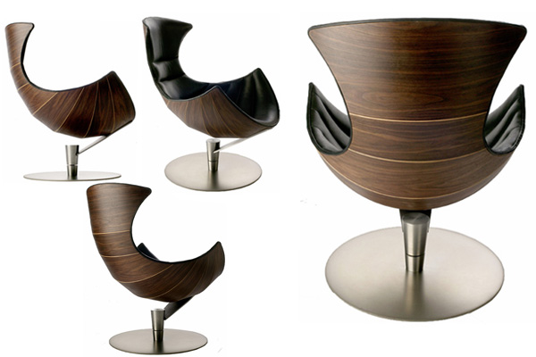 Hjellegjerde Lobster Fiberglass Arm Chair Leather Leisure Modern Design