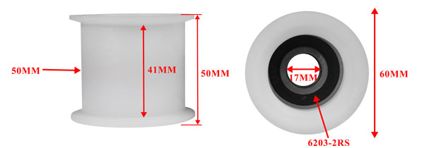 Колесо качания нейлона запасных частей пилы Л41мм для пилы панели раздвижного стола