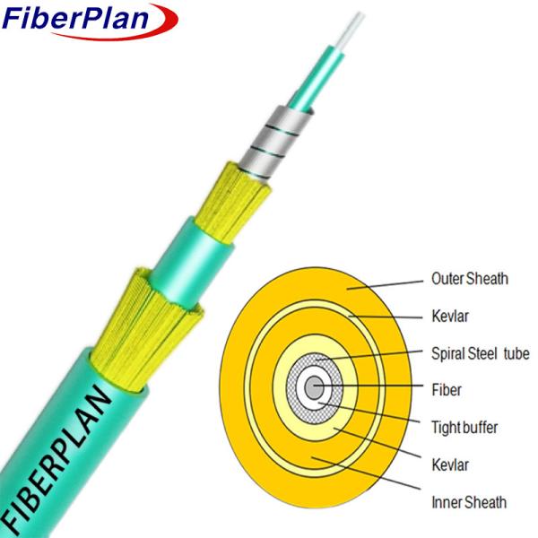 Cabos de fibra óptica de aço Kevlar de espirais duplo revestimento