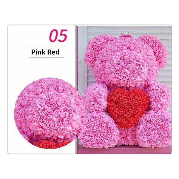Crazy selling gift foam rose teddy bear Factory Price Artificial Flower Gaint Teddy Bear