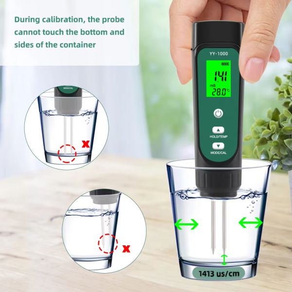 Potted Gardening Agricultural Measuring Tool Conductivity 3 In 1 Soil Ec Meter Temperature Soil Moisture Meter Tester