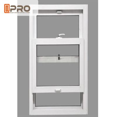 Aluminum Profile Single Sash Vertical Tempered Glass Window Powder Coated