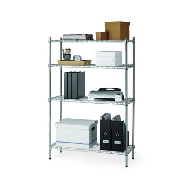 Chrome / Zinc 5 Tier Wire Shelving Unit  Large Capacity Easy Transport