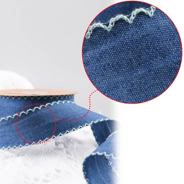 Décoration de vêtements Jeans ruban 38mm double face bord tissé