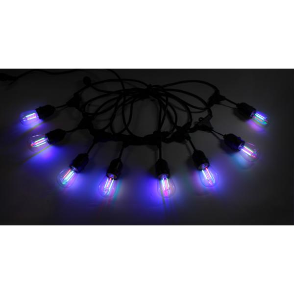 24ft 12 Bulb IP65 Waterproof Festoon Lighting Outdoor Garden Wedding Christmas Decoration S14 RGB LED Filament Bulb Light String
