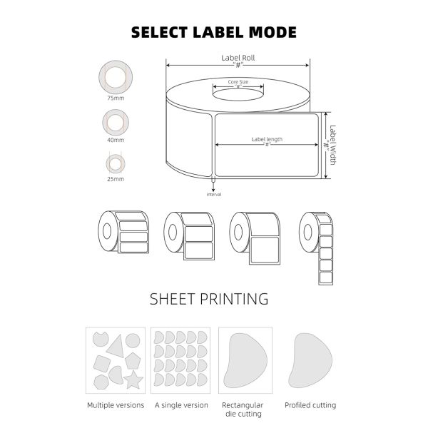 Strong Adhesion Matte Roll Stock Film Packaging Paper Circle Custom Roll Labels