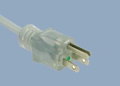 UL CUL CSA 15A 125V 3 Prong NEMA 5-15P Transparent Stright Plug Medical Hospital Grade North American UL Power Cord