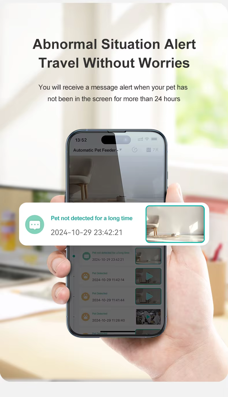 Intelligent Dual Camera AI Feeder for Cat and Dog Solid Pattern Automatic Food Chaser with Eco-Friendly Battery Charging Source
