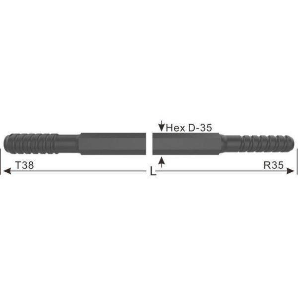 R35 Threaded Drill Bit Extension Rod For Face Drilling Bolting