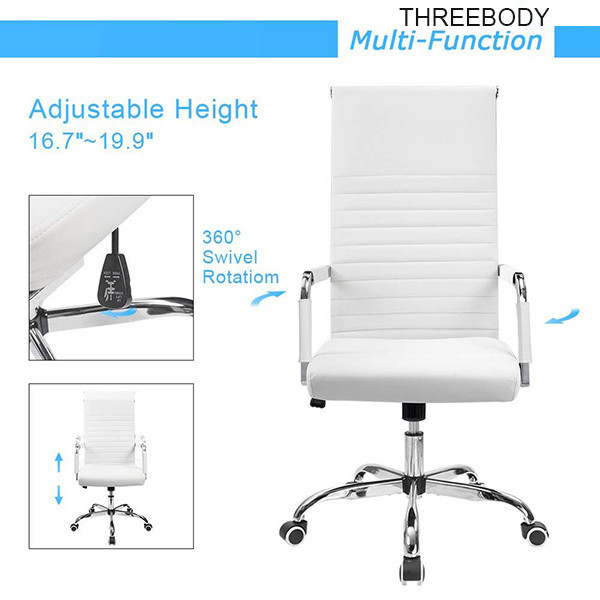 High Back Executive Conference Chairs , PU Leather Conference Room Chairs Adjustable Swivel