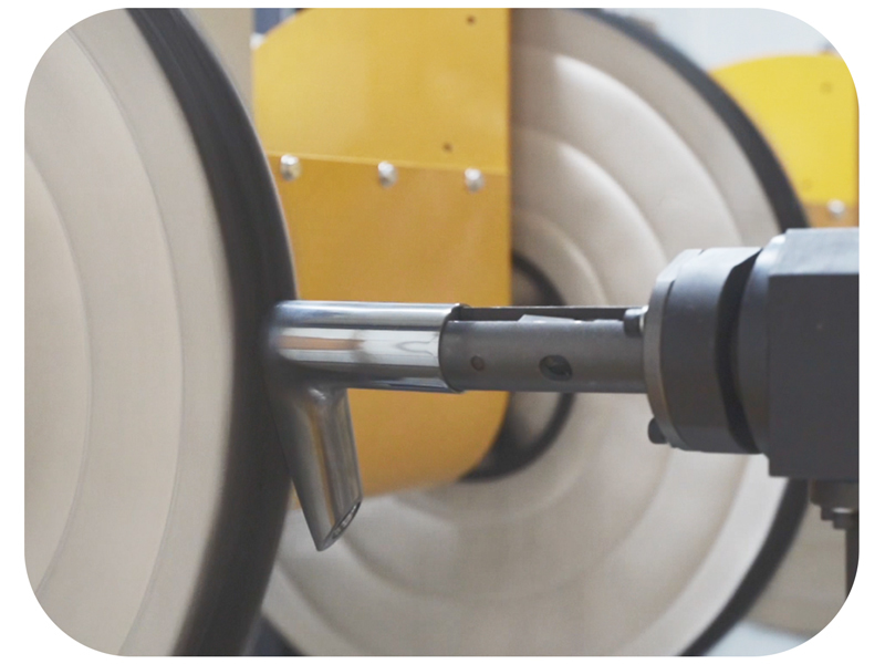 Automatic CNC Grinding Machine For Stainless Steel Handrail Bracket Surface Finishing