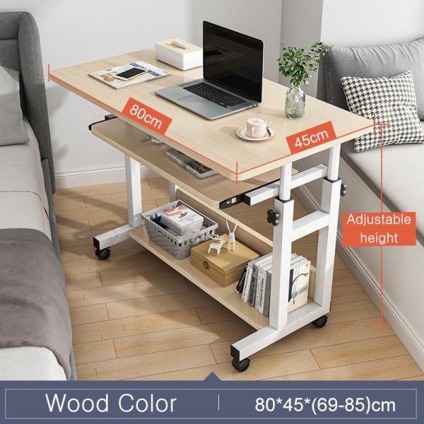 Student Study DNZ-19 Modern Mobile Wheels Laptop Stand Work Station with Adjustable Height Wooden Computer Desk Top