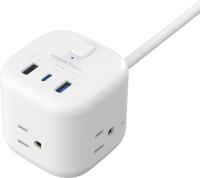 Trois ports USB avec une bande d'alimentation USB C 5V3A 15W maximum, USB A1/A2 5V2.4A 12W maximum