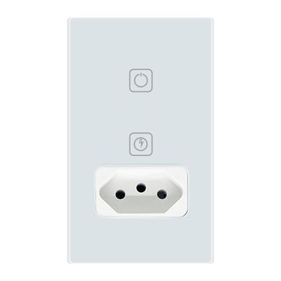 Fireproof Brazilian Power Socket ABS 1 Gang Wifi Switch Socket App Control 10A For Home