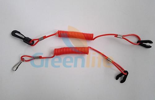 Safety Jet Ski Floating Standard Coil Ripcord w/Plastic Hook/Key and Metal J-Hook