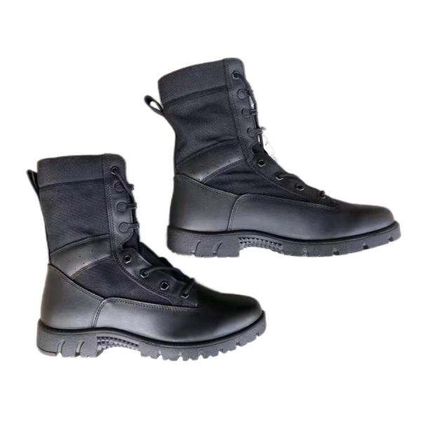 Heat Resistant Military Leather Boots Rubber Outsole Quick Rebound High Elasticity