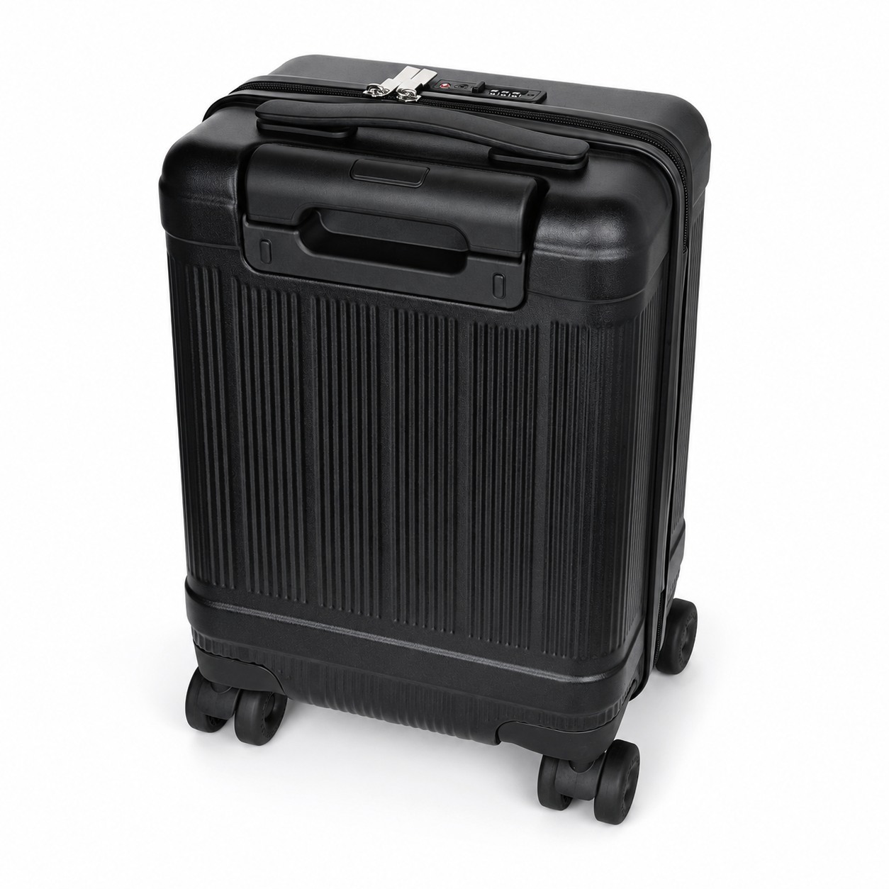 16 Inch Suitcase in Black Hard Shell with Removable Wheel & TSA Lock