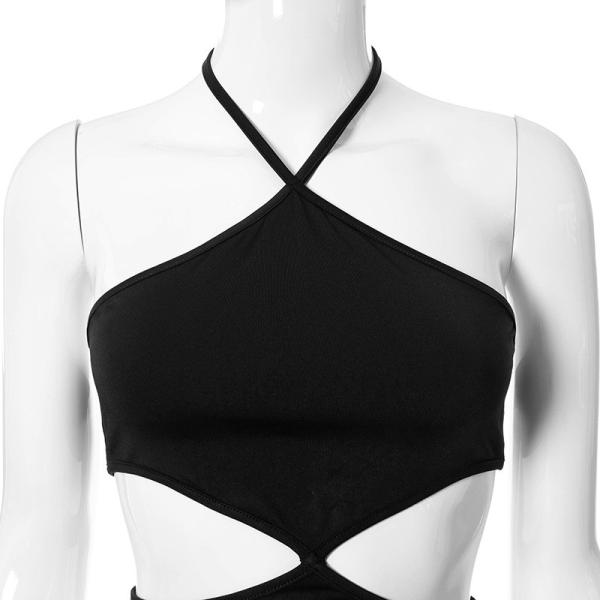 Hanging Neck Hollow Slim Sleeveless Maxi Dresses For Women