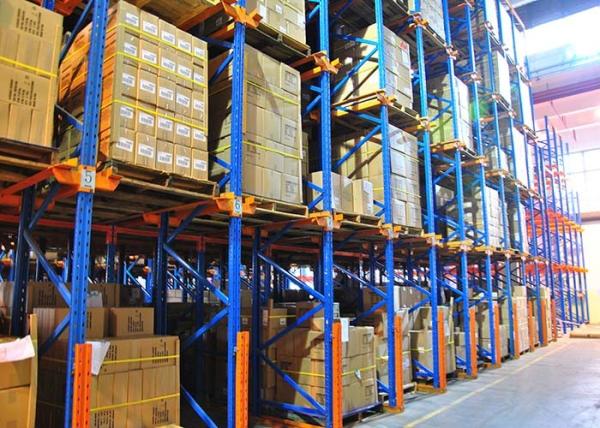 Steel Q235B Industrial Pallet Rack Shelving , Drive Through Pallet Rack System