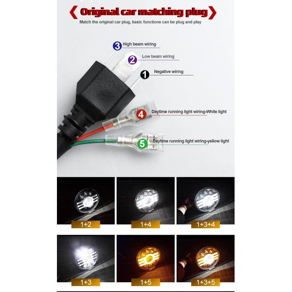 75W 7 Inch Waterproof  DRL Halo Fog Lights Auto Accessories