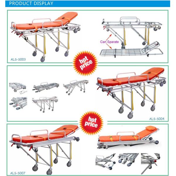 Hospital Emergency Ambulance Stretcher Trolley Aluminum Alloy Automatic Loading Stretcher