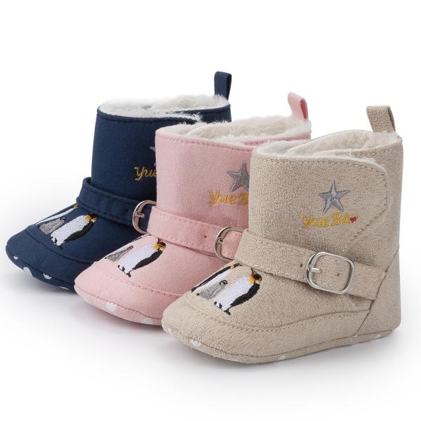 Wholesale winter warm cotton animal penguin prewalker infant baby boots
