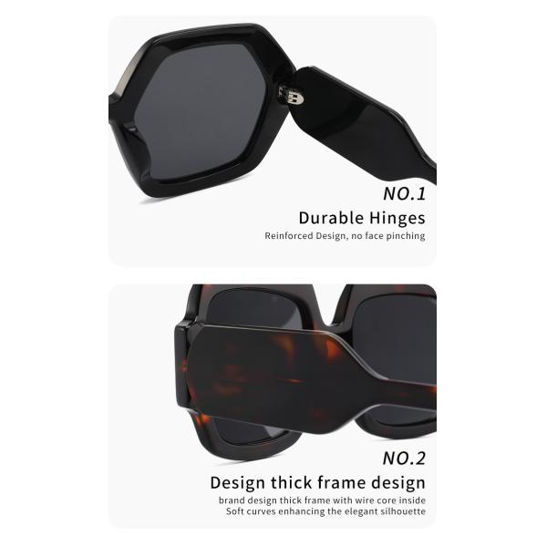 Vintage Polygonal Acetate Eyewear Frames Thick 100% UV - Blocking Lenses