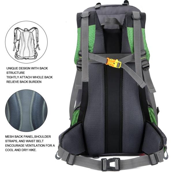 Custom Logo Waterproof Lightweight Hiking Backpack 60l For Climbing