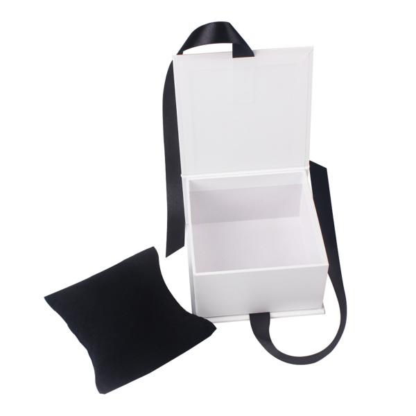 Custom Printed Jewelry Packaging Box With Ribbon / Cardboard Ring Boxes With Logo