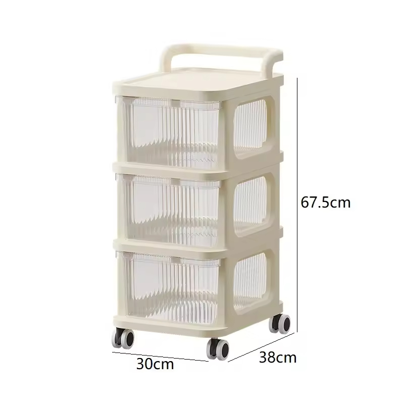 High Quality Kitchen Floor Cart Storage Shelf Bedroom Snack Storage Shelf Bathroom Multi-layer Mobile Storage Shelf